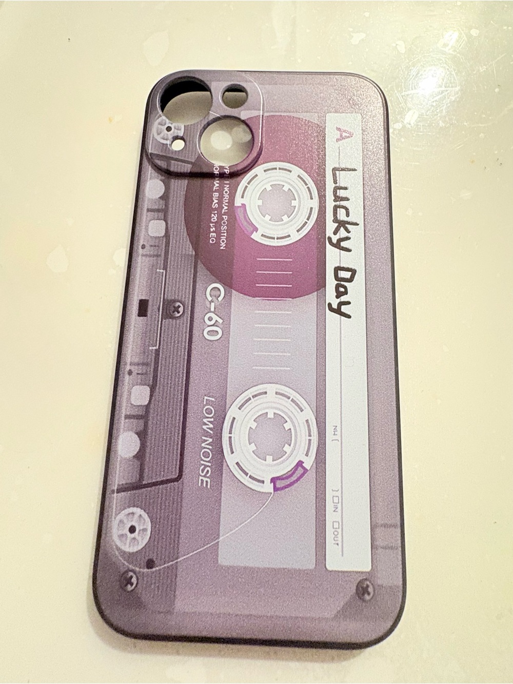 Retro Purple Clear Cassette Tape iPhone 14 Case - Unbranded